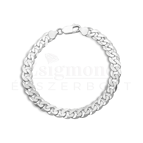 Ezüst férfi tömör Panzer karlánc - 22,5 cm / 5 mm (AG29887)