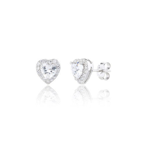 925 ezüst köves szív fülbevaló