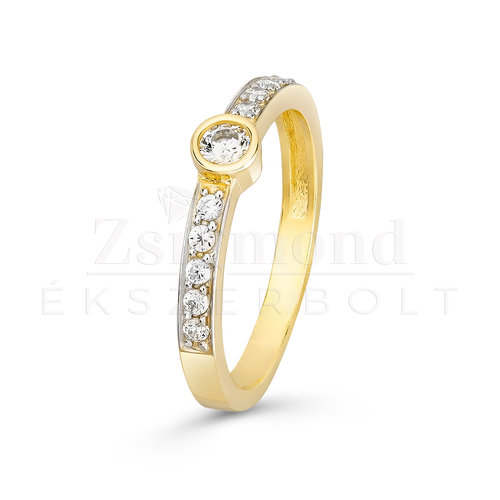 14K sárga arany eljegyzési köves gyűrű