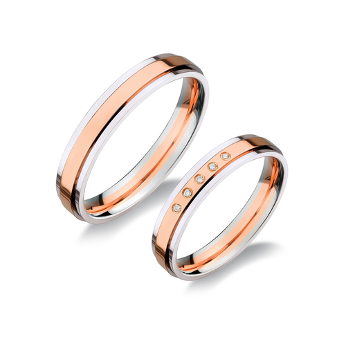 14 karátos fehér- és rozéarany karikagyűrű H417/FVF