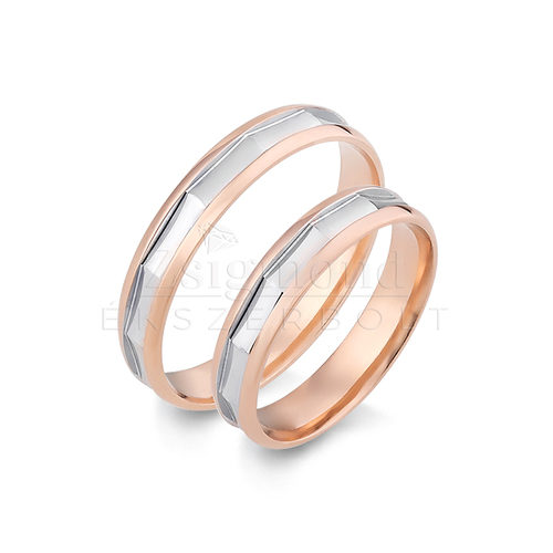 14 karátos rozé- és fehérarany karikagyűrű V4316/RFR