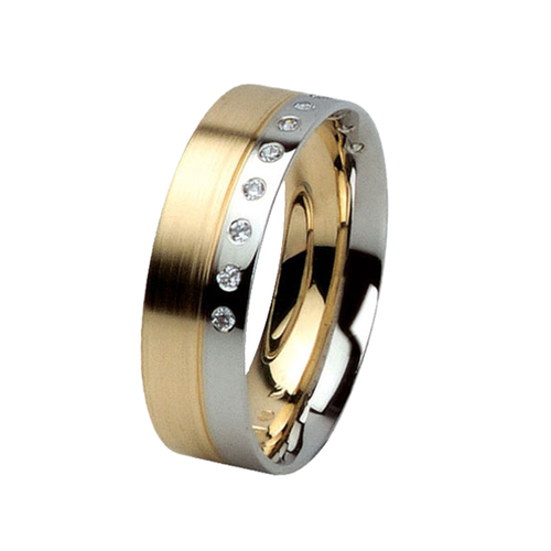 14 karátos sárga- és fehérarany karikagyűrű E532SF