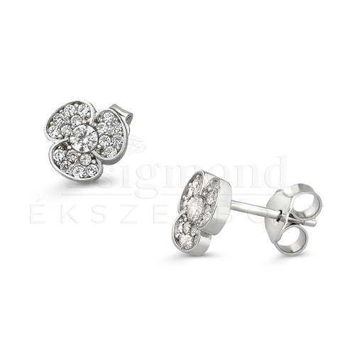 14 karátos fehérarany fülbevaló (AU14289)