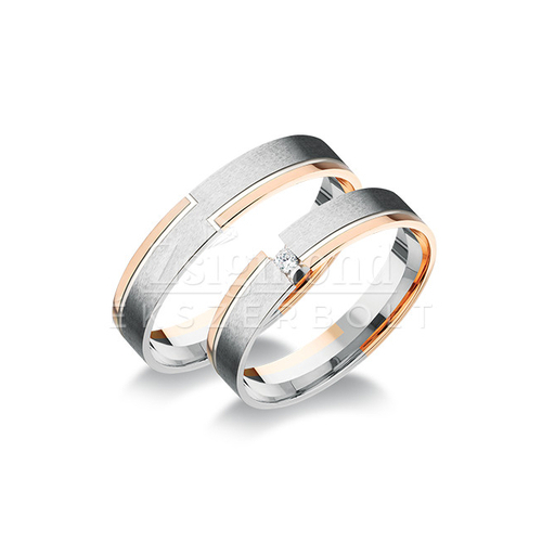 14 karátos fehér- és rozéarany karikagyűrű RA2620