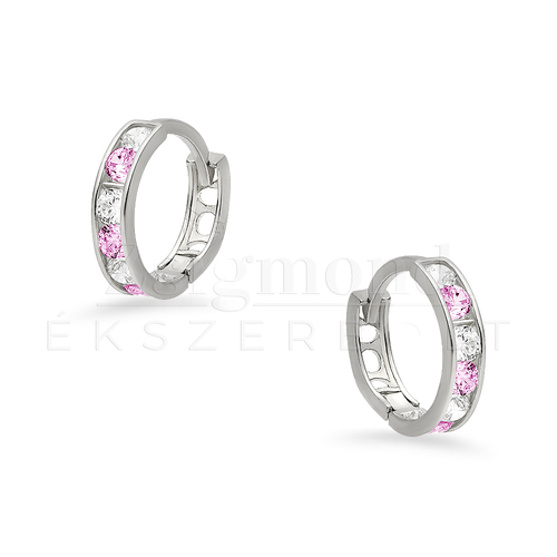 14 karátos fehérarany gyerek karika fülbevaló - átm. 12 mm (AU13673)