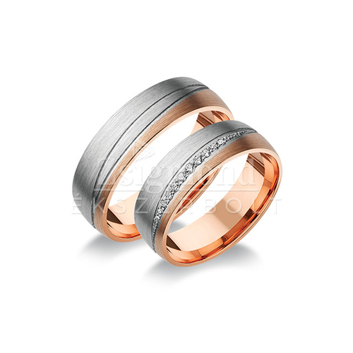 14 karátos fehér- és rozéarany karikagyűrű A1000