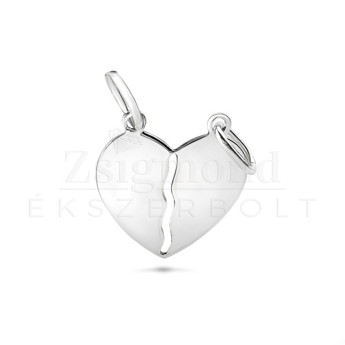 925 ezüst gravírozható törhető szív medál