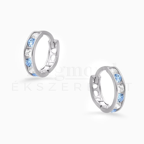 14K fehér arany gyerek karika fülbevaló - átm. 11 mm (AU14235)