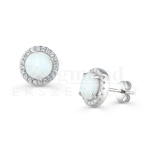 ezüst opál köves fülbevaló