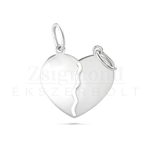 925 ezüst gravírozható törhető szív medál