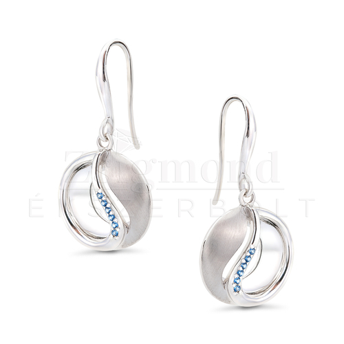 925 ezüst kék köves fülbevaló