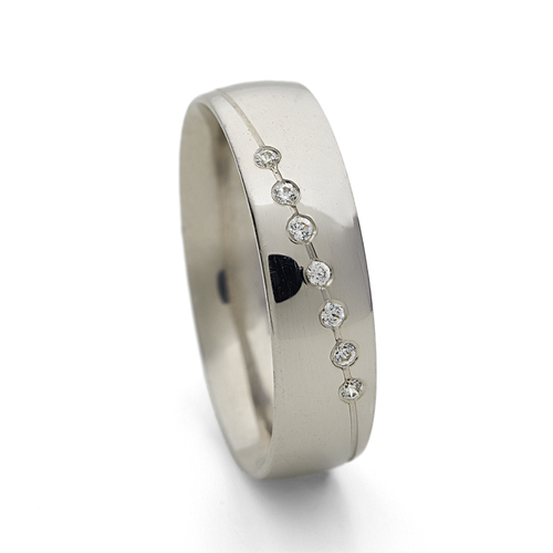 14 karátos fehérarany karikagyűrű S68