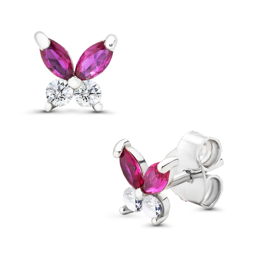 14 karátos fehérarany lepke fülbevaló