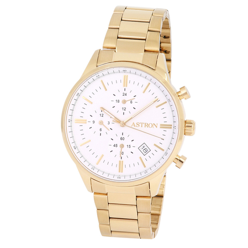 astron kronográf férfi karóra, arany színű