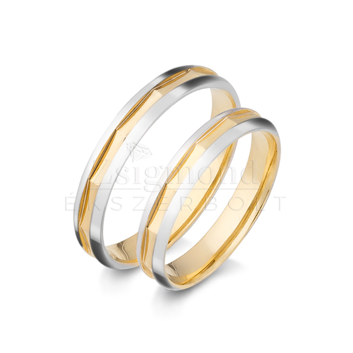 14 karátos sárga- és fehérarany karikagyűrű V4314/FSF