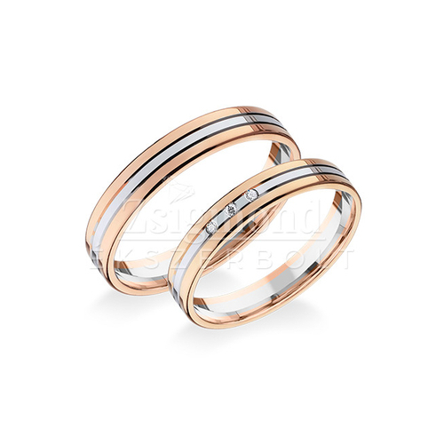 14 karátos fehér- és rozéarany karikagyűrű RA416VFV
