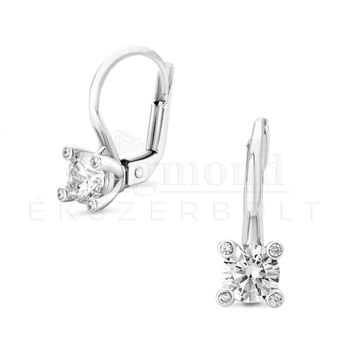 14K fehér arany köves fülbevaló