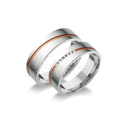 14 karátos fehér- és rozéarany karikagyűrű L22