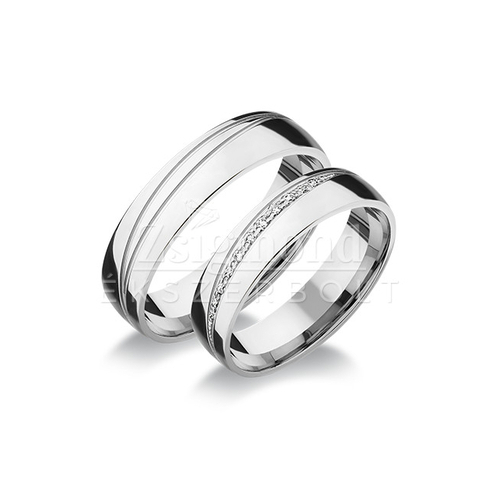 14 karátos fehérarany karikagyűrű R174