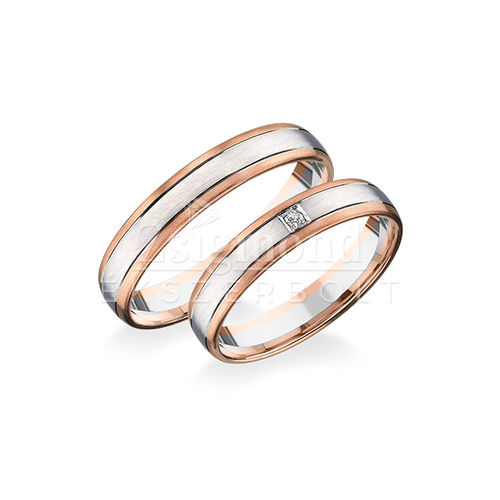 14 karátos fehér- és rozéarany karikagyűrű RA415VFV