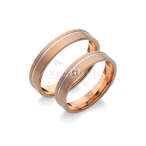 14 karátos fehér- és rozéarany karikagyűrű R263