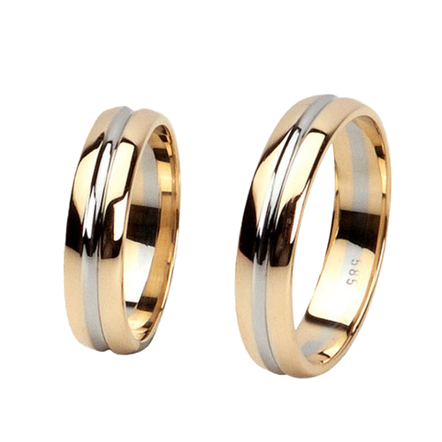 14 karátos sárga- és fehérarany karikagyűrű E727SF