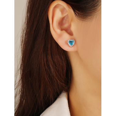 Ezüst szív fülbevaló (AG28615)