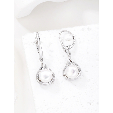 Ezüst fülbevaló tenyésztett gyönggyel (AG29714)