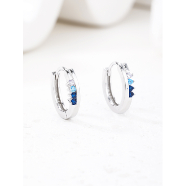 Ezüst köves karika fülbevaló - átm. 14 mm (AG30351)