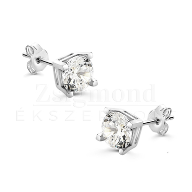 14K fehér arany köves fülbevaló