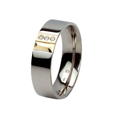 14 karátos sárga- és fehérarany karikagyűrű E533
