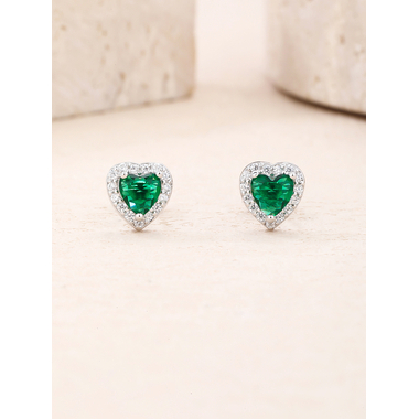 Ezüst szív fülbevaló (AG29569)