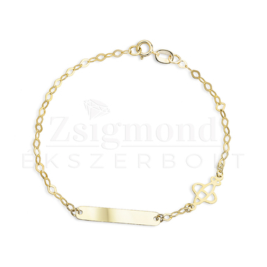14 karátos arany gravírozható gyerek karkötő - 16 cm / 4 mm (AU14448)