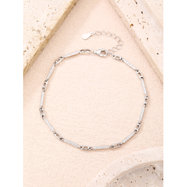 Ezüst köves női karkötő - 18-21 cm / 2,5 mm (AG29729)
