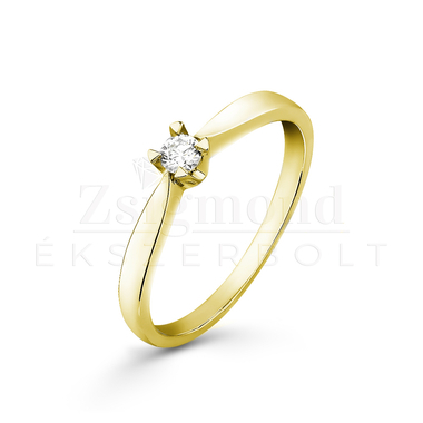 14K sárga arany gyémánt gyűrű brill