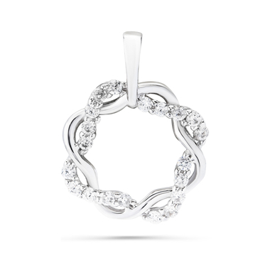 14 karátos fehérarany köves medál