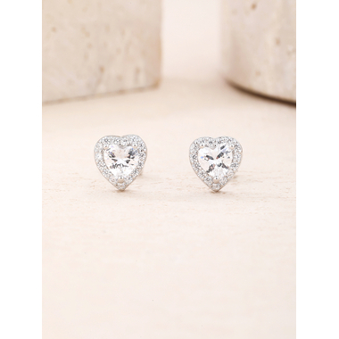 Ezüst szív fülbevaló (AG29396)