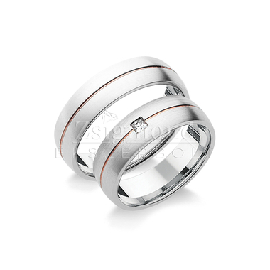 14 karátos fehér- és rozéarany karikagyűrű R193