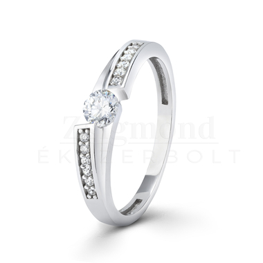 14 karátos köves fehérarany gyűrű