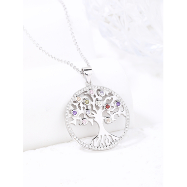 Ezüst életfa medál - átm. 24 mm (AG28628)