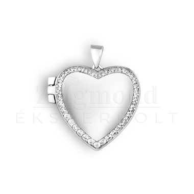 Ezüst gravírozható nyitható szív medál (AG23551)