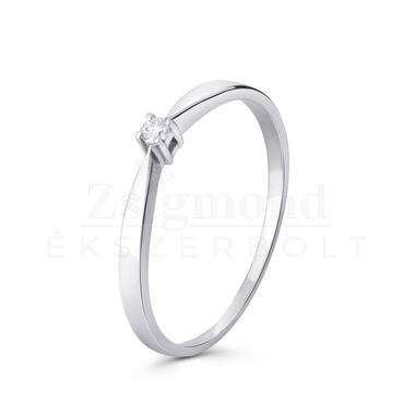 14 karátos fehérarany gyémánt gyűrű