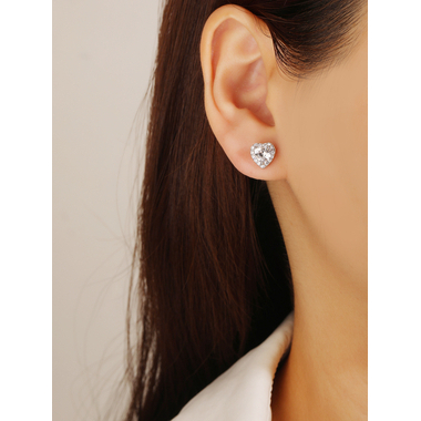 Ezüst szív fülbevaló (AG29396)