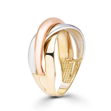 14 karátos háromszínű arany koktélgyűrű