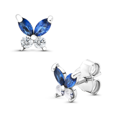 14 karátos fehérarany gyerek pillangó fülbevaló