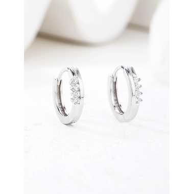 Ezüst köves karika fülbevaló - átm. 14 mm (AG29570)
