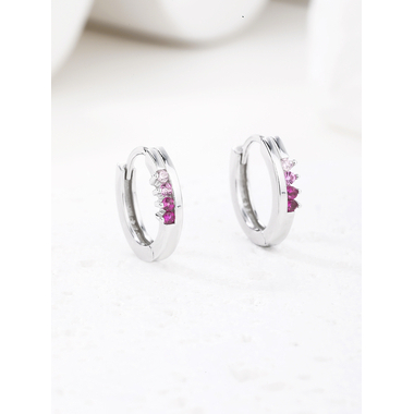 Ezüst köves karika fülbevaló - átm. 14 mm (AG29648)