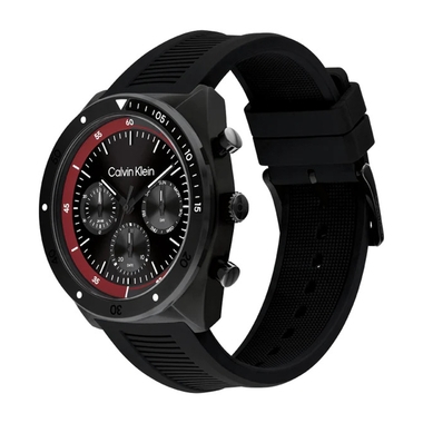 fekete gumi szíjas karóra oldalról