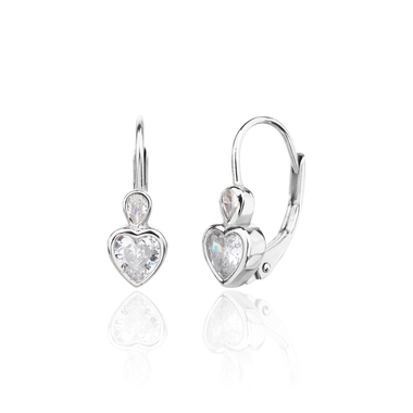 925 ezüst szives gyerek fülbevaló