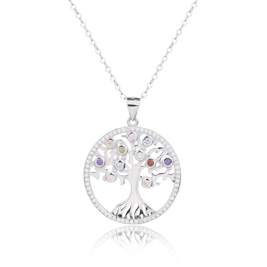 Ezüst életfa medál - átm. 24 mm (AG28628)